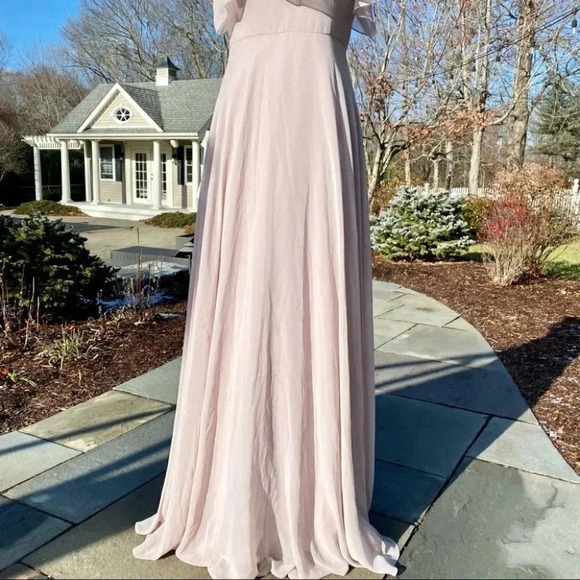 NWT BHLDN Jenny Yoo Mila Convertible Ruffle Maxi Dress in Woodrose - Picture 7 of 14